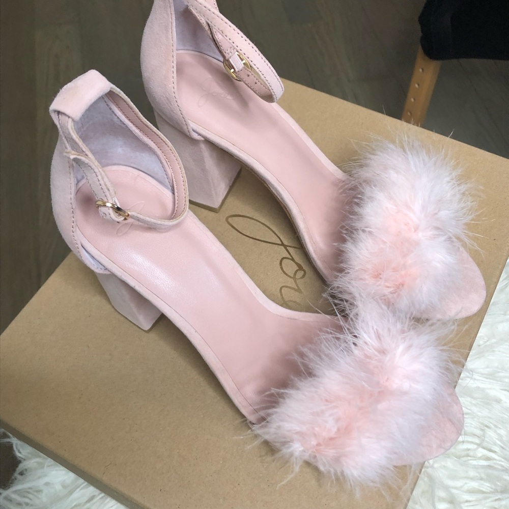 Joie feather suede Heels BARBIEcore